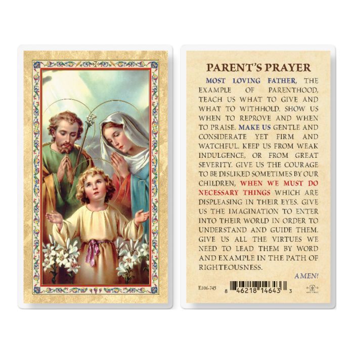 PARENT&#39;S PRAYER HOLY CARD