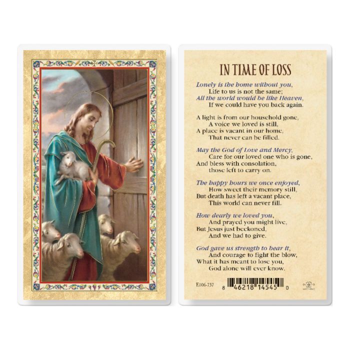 IN TIME OF LOSS - GOOD SHEPHERD HOLY CARD