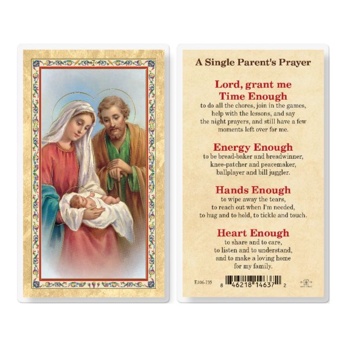 A SINGLE PARENTS PRAYER HOLY CARD
