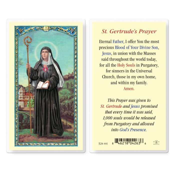 ST GERTRUDE&#39;S PRAYER HOLY CARD