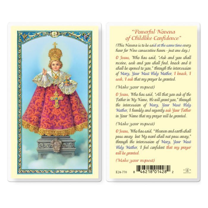 INFANT PRAGUE NOVENA HOLY CARD - NC