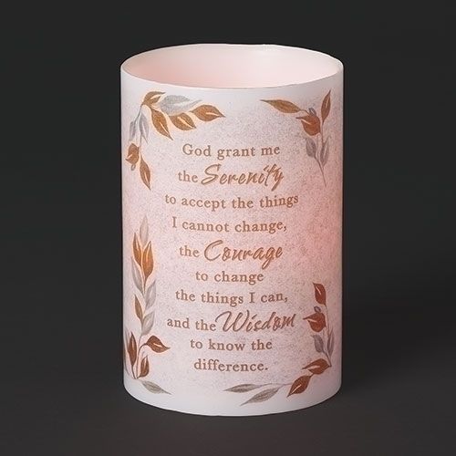 SERENITY PRAYER LED CANDLE - 6&quot;
