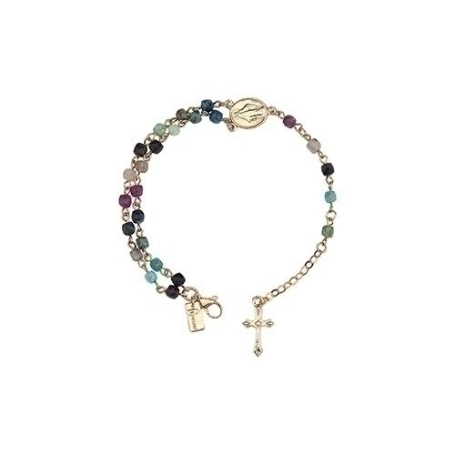 ROSARY BRAC MULTI GLD ADJ - 7&quot;