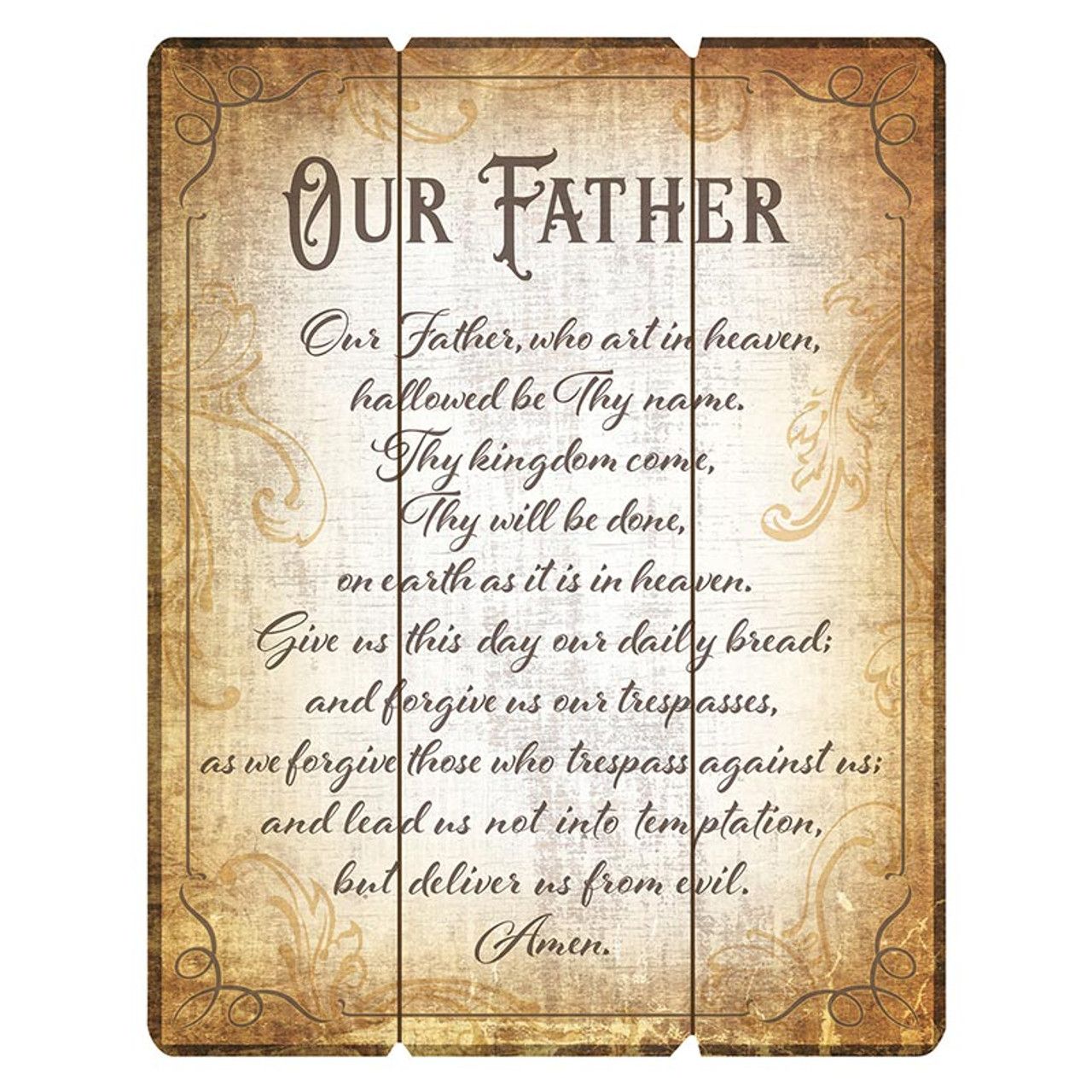 LORD&#39;S PRAYER WOOD PALLET - 12&quot;W X 15&quot;H