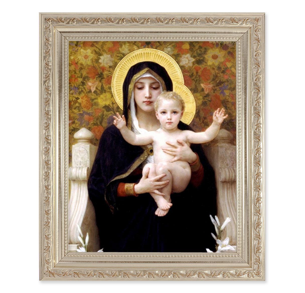 MADONNA OF THE LILIES ORNATE SLVR - 10&quot; X 12&quot; FRAME