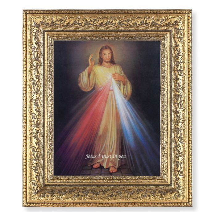 DIVINE MERCY GLD ORNATE FRAME 12 1/2&quot; X 14 1/2&quot;