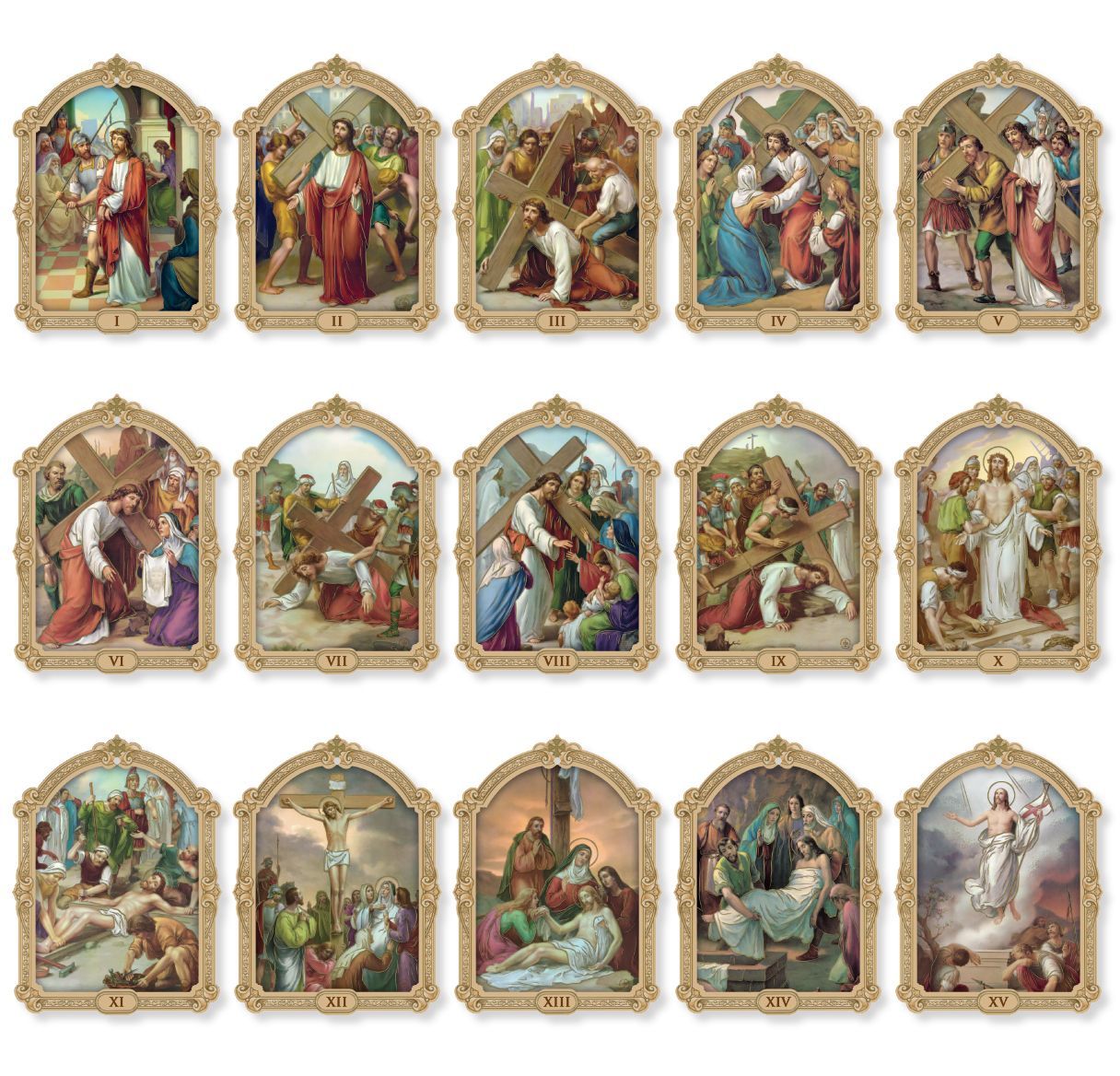 STATIONS OF THE CROSS PLAQUE SET (16)