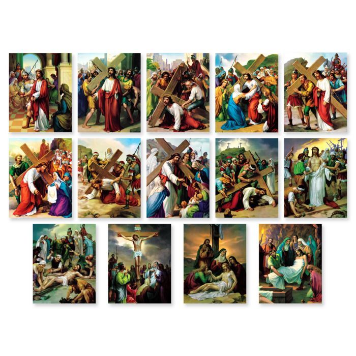 STATIONS OF THE CROSS POSTER SET 4&quot;X6&quot;