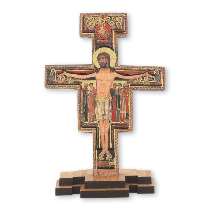 SAN DAMIANO STANDING WOOD CROSS - 5"