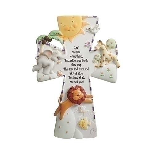 GOD CREATED EVERYTHING WALL CROSS -7&quot;H X 5&quot;W