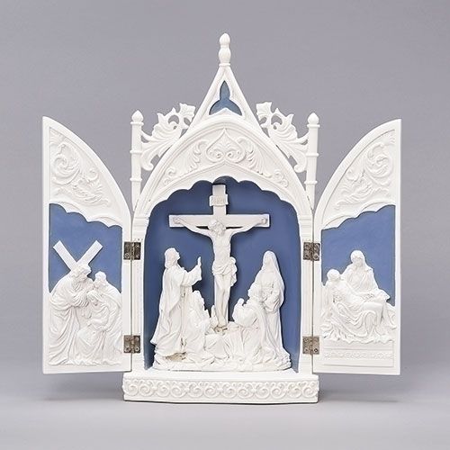 TRIPTYCH CRUCIFIXION SCENE - 14&quot; - NC