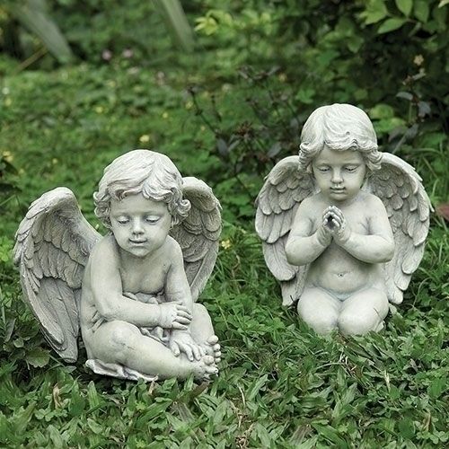 CHERUB GARDEN STATUE - 9.5&quot;H - NC