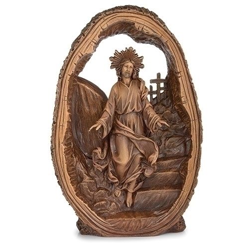 RISEN CHRIST CARVED FIGURE - 11"H