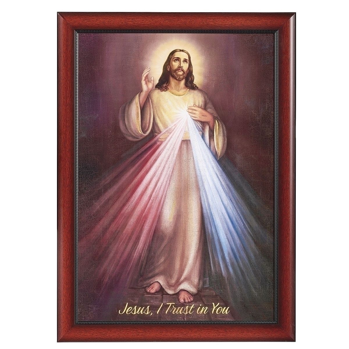 DIVINE MERCY FRAMED ART - 27&quot;H