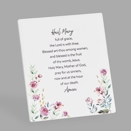 HAIL MARY PRAYER WALL PLAQUE - 5.5&quot;H