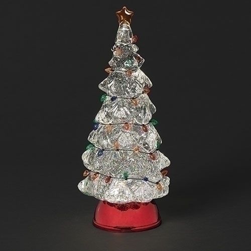 TREE - LIGHTED RD W/STRINGS BULBS - 12.5"H