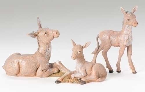 NATIVITY FIGURES - DONKEY FAMILY 3-PC SET 5" - NC