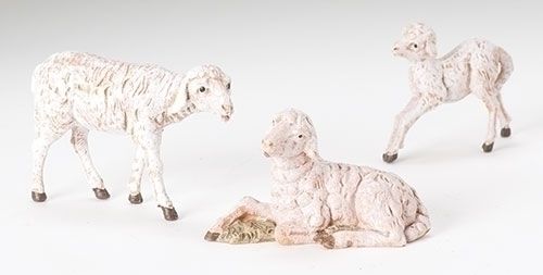 NATIVITY FIGURES - SHEEP FAMILY - 3 PC - 5"H - NC