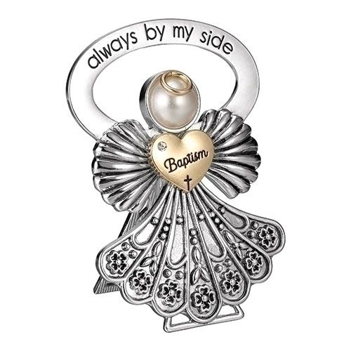 BAPTISM BEDSIDE ANGEL CARDED - 2.5"H - NC