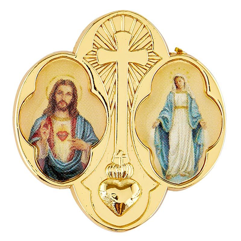 SACRED HEART &amp; MIRAC PIN - 1"H