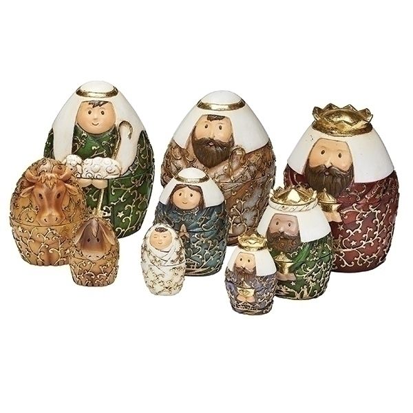 NESTING NATIVITY 9PC - 6" - NC