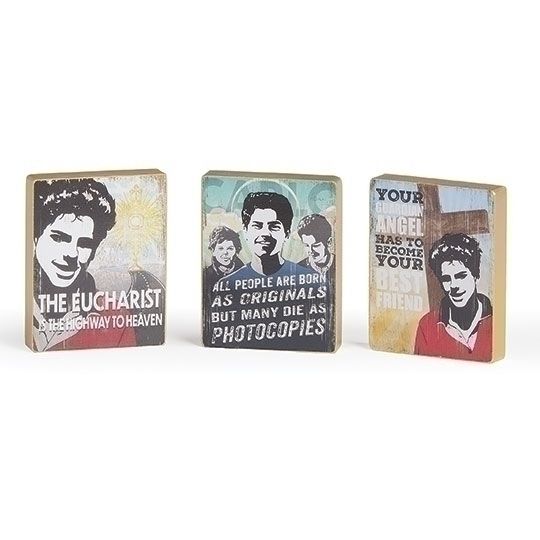 CARLO ACUTIS WOOD BLOCKS - 4.5"H