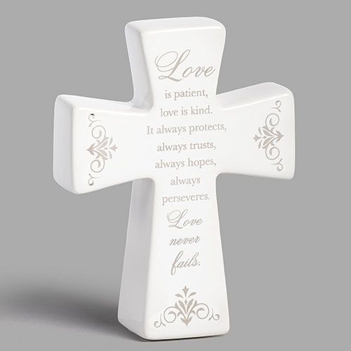 LOVE IS PATIENT CROSS - 4.5"H