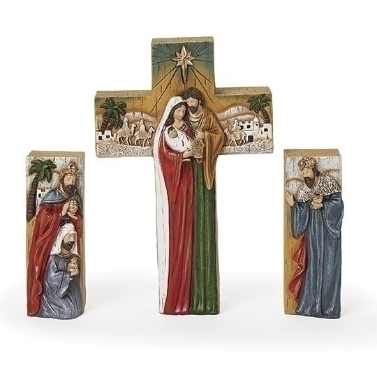 NATIVITY CROSS BLOCKS - 10.5"H