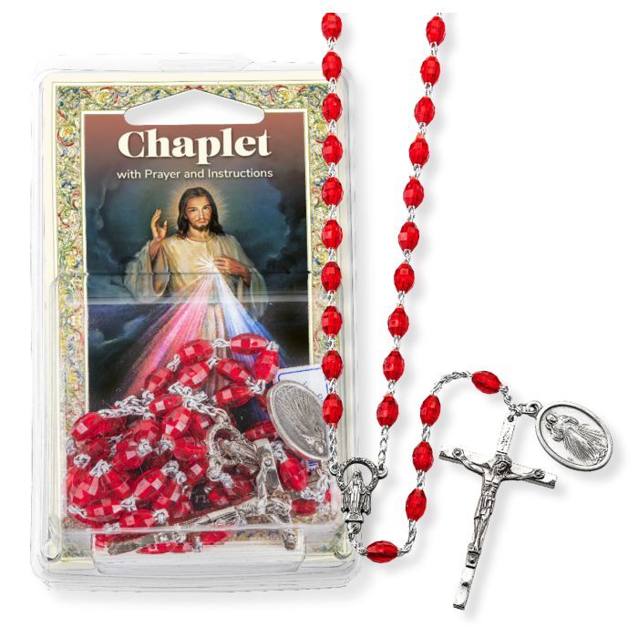 DIVINE MERCY ROSARY CHAPLET - PRAYER CARD - 20"
