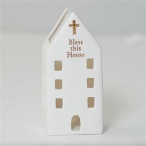 HOUSE BLESSINGS CROSS W/MESSAGE CARD - 5.5"H