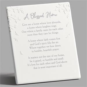A BLESSED HOME - WALL PLAQUE - EASEL - 6"H