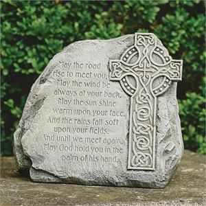 CELTIC CROSS GARDEN STONE - 8.25"H