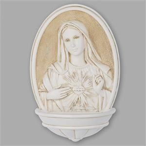 IMMACULATE HEART HOLY WATER FONT - 8"H