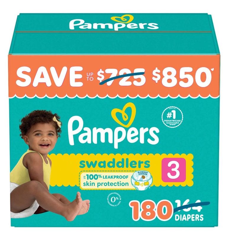 ​Pampers Swaddlers diapers, Size 3 (16-28 Pounds), 180 counts