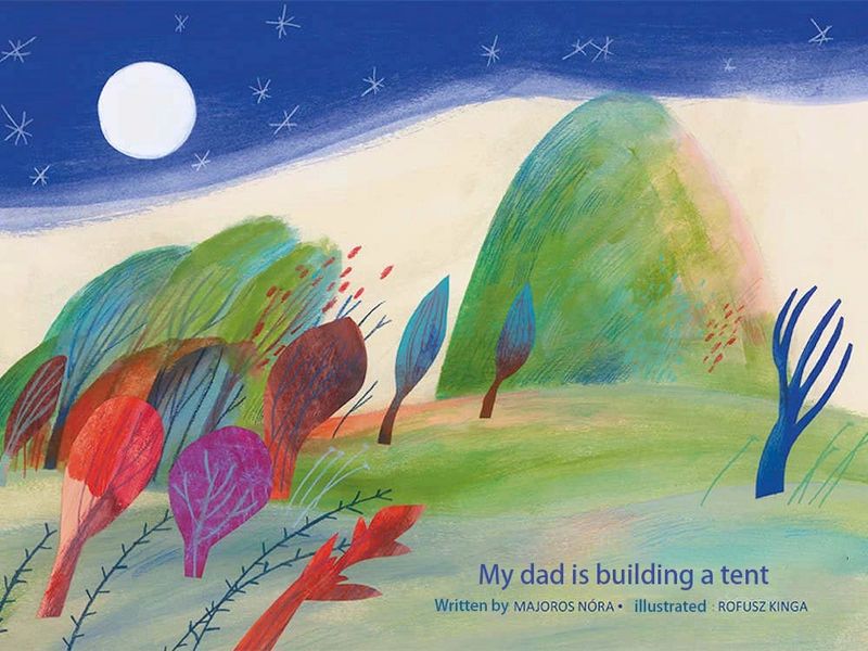 My dad is building a tent