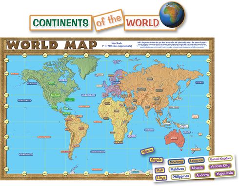 World Map Bulletin Board Display Set