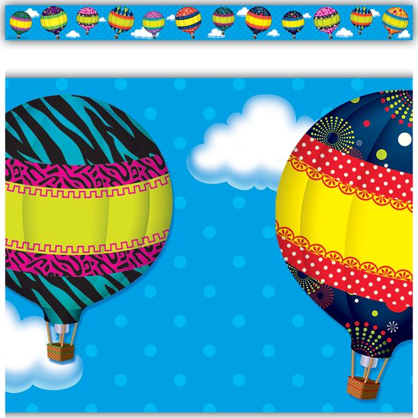 Hot Air Balloons Straight Border Trim