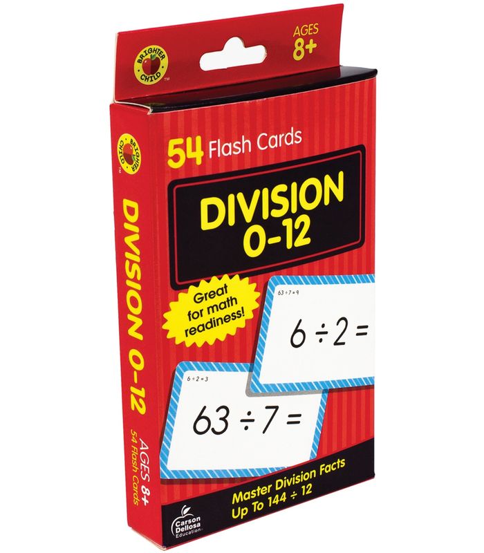 Division 0-12 Flash Cards