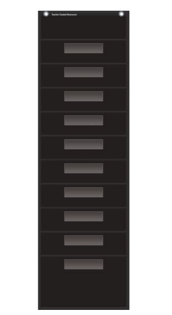 Black 10 Pocket File Storage Pocket Chart
