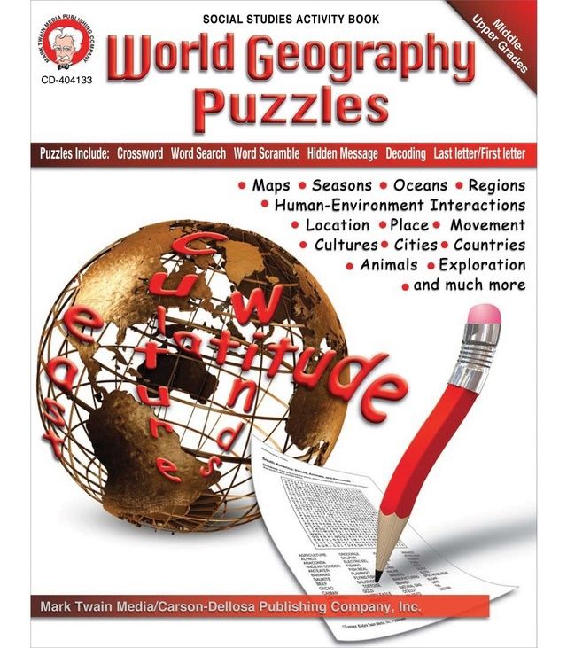 World Geography Puzzles Resource Book
