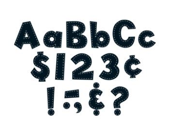 Black Stitch 4" Fun Font Letters