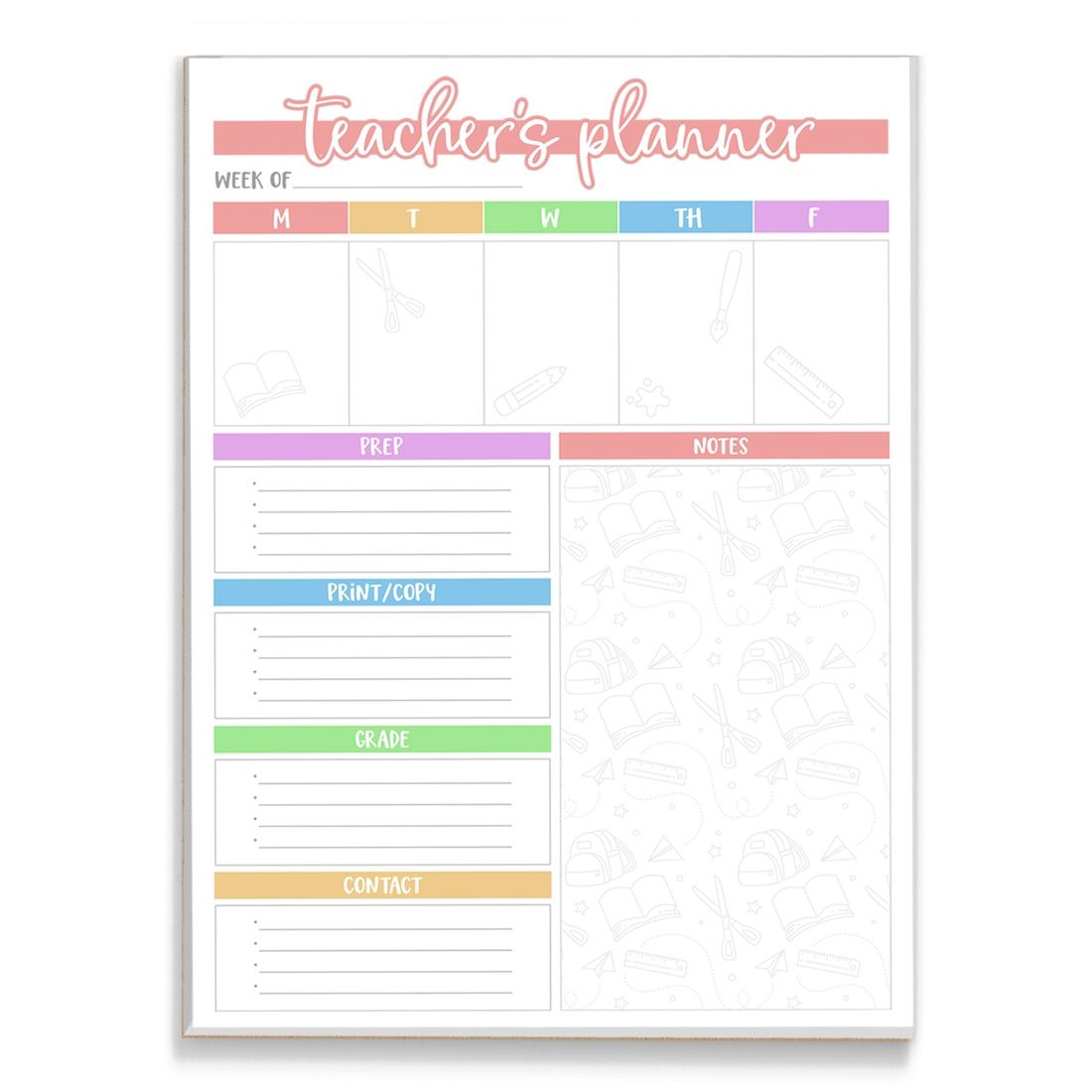 Teacher WEEKLY Planner Notepad