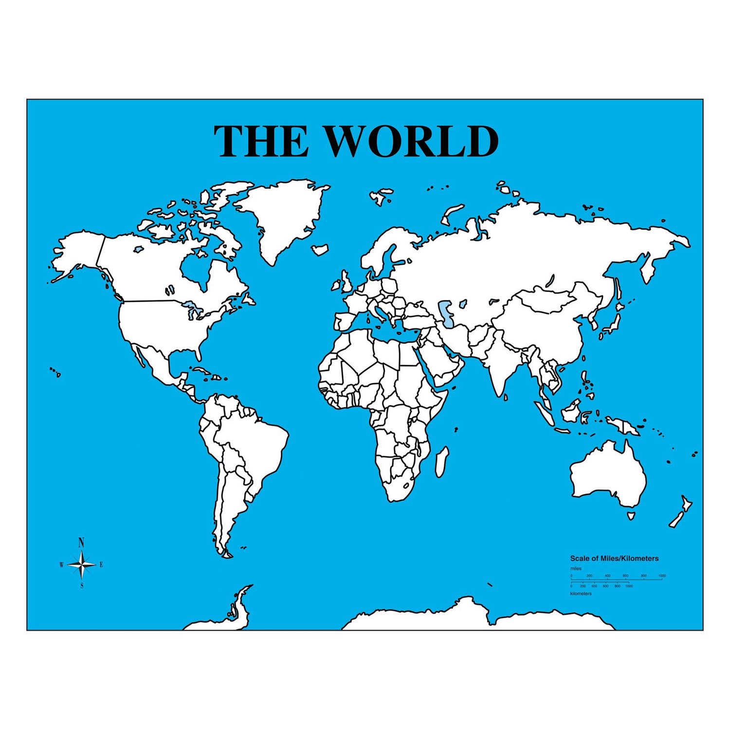 World Map Wipe-Off Map