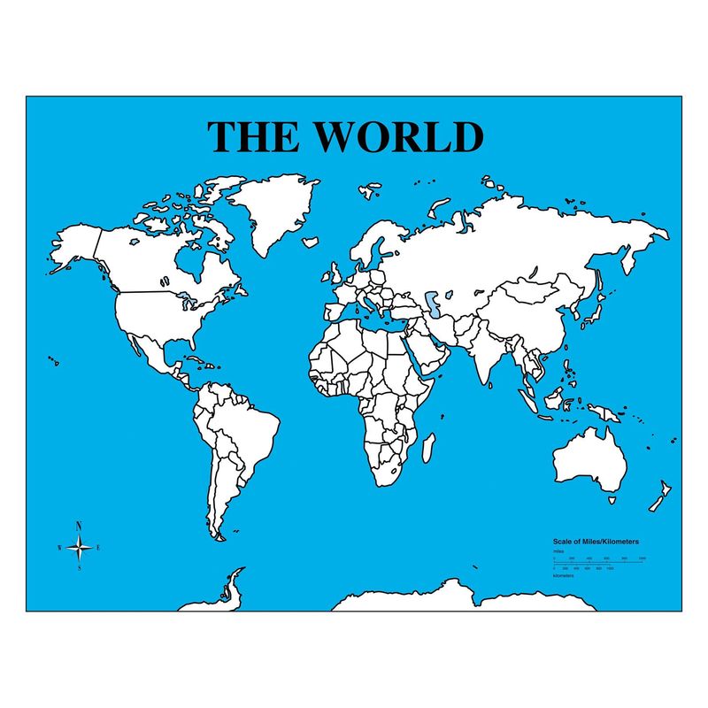World Map Wipe-Off Map