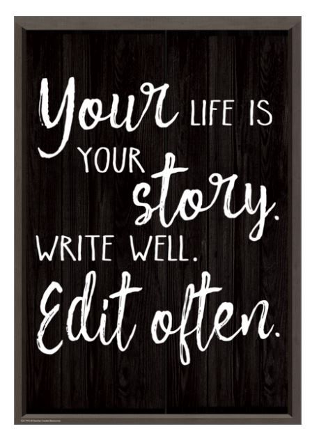 Your Life is Your Story. Write Well. Edit Often. Positive Poster