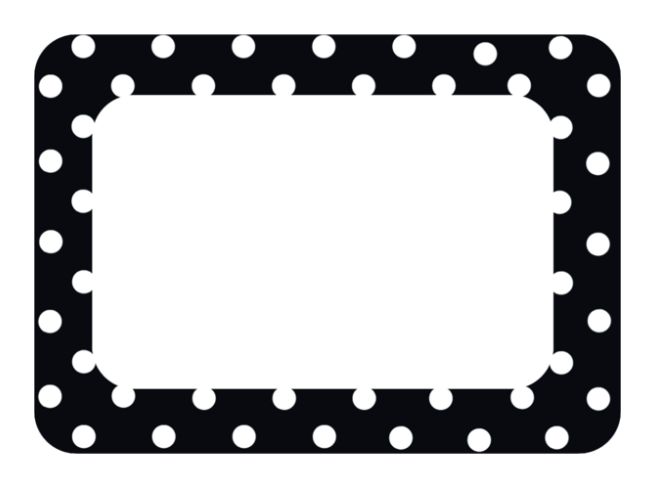 Black Polka Dots 2 Name Tags/Labels