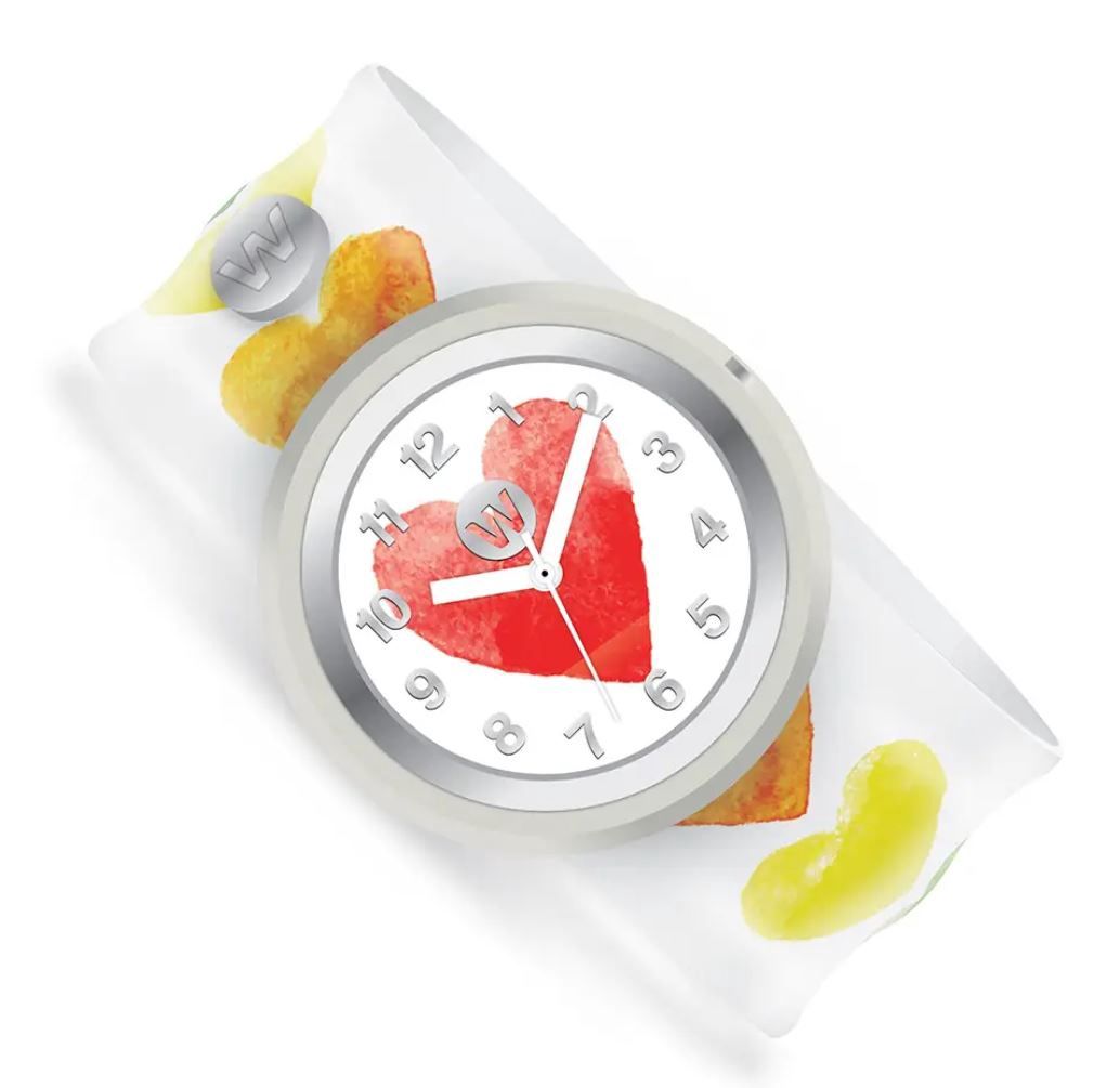 Watercolor Hearts Slap Watch
