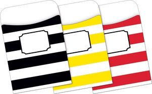 Wide Stripes Library Pockets (peel &amp; stick)