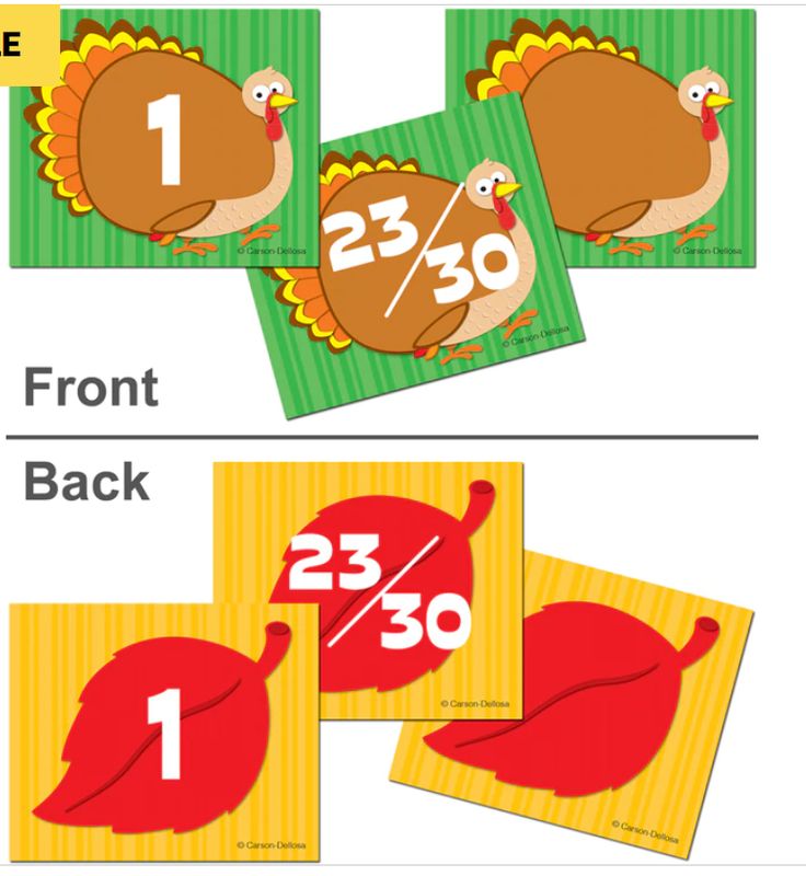 Turkey &amp; Leaf Calendar Cover up Cut Outs