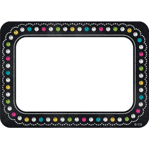 Chalkboard Brights Name Tags